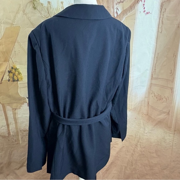 NEW Lane Bryant Dark Blue Perfect Drape Belted Blazer - Picture 8 of 10